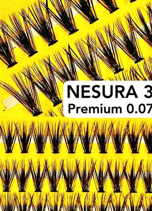 Пучкові накладні вії nesura eyelash premium 30d вигини c та d несура2 фото