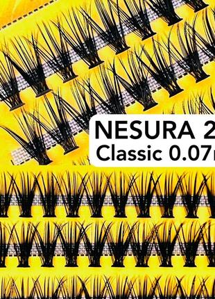 Пучкові накладні вії nesura classic 20d вигини c та d несура2 фото