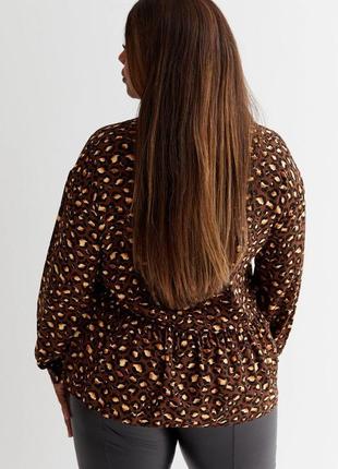 Блуза сорочка  бавовна батал леопард2 фото