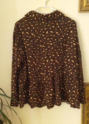 Блуза сорочка  бавовна батал леопард4 фото