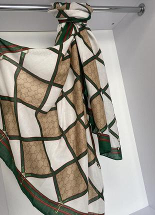 Женский брендовый платок гуччи gucci в расцветках вискоза, шарф, брендовые платки, брендовый палантин
