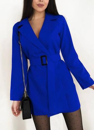 6 🎨! реал 🔥 шикарне жіноче плаття піджак синє синій синее електрик женское платье сукня пиджак піджак