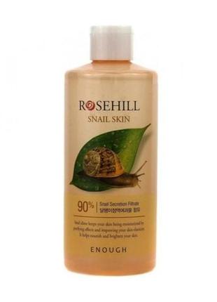 Багатофункціональний тонер для обличчя enough rosehill snail skin 90% з муцином равлика, 300 мл