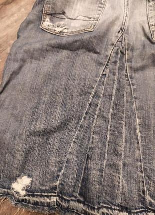 Модная  джинсовая юбка со шлейфом3 фото