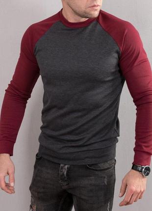 Мужской casual серый свитшот с рукавами реглан ( три цвета )4 фото
