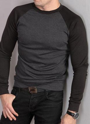 Мужской casual серый свитшот с рукавами реглан ( три цвета )3 фото