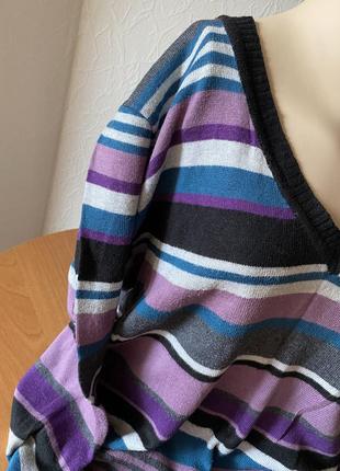 Цветной джемпер в полоску, полоскатый сведр свитер2 фото