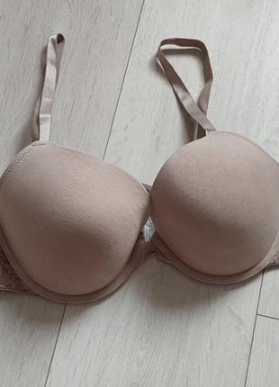 Бюстгальтер базовий бюст котоновий ліф ажурний  h&m 36d 80d 75e