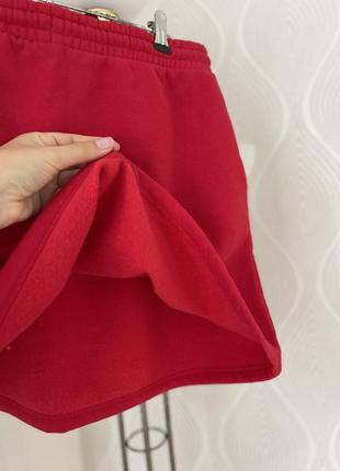 Красная хлопковая юбка на флисе от zara в размере l4 фото