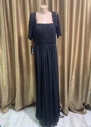 Вечернее длинное черное платье ever pretty высокий рост размер 20/2xl, 3xl, 4xl1 фото