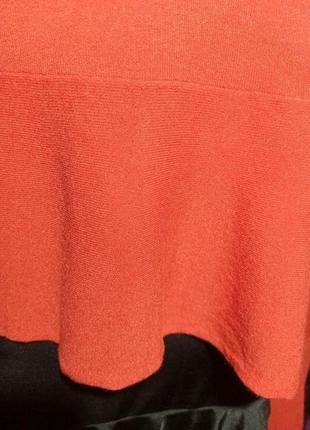 Кардиган с баской,интересован рукав, красно кирпичного цвета8 фото
