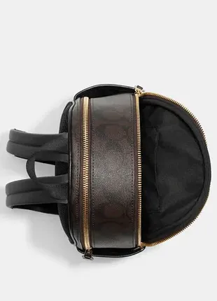 Оригинальный кожаный рюкзак coach mini court backpack in signature canvas4 фото