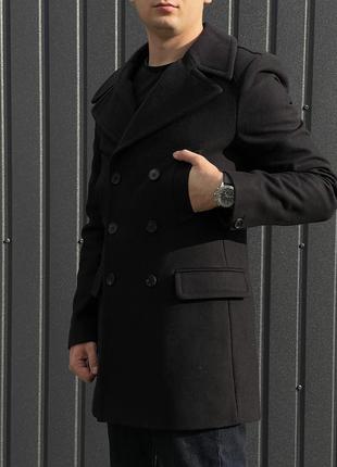 Оригінальне вовняне двобортне пальто allsaints torrent coat4 фото