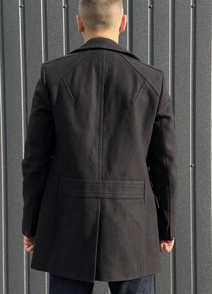 Оригінальне вовняне двобортне пальто allsaints torrent coat9 фото