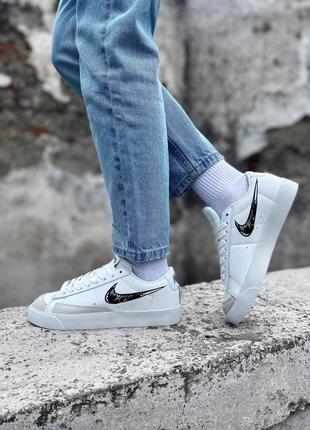 Кроссовки nike blazer low sketch black white9 фото