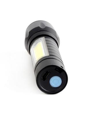 Ударопрочный ручной аккумуляторный фонарик powedex wt-030, мини фонарь карманный алюминиевый топ4 фото