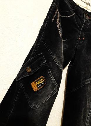 Штани джинси вельвет теплі чорно-сірі демі/зима подвійні-на теплій підкладці на хлопчика 8-9-10років4 фото