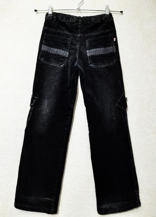 Штани джинси вельвет теплі чорно-сірі демі/зима подвійні-на теплій підкладці на хлопчика 8-9-10років7 фото