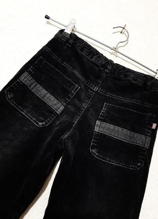 Штани джинси вельвет теплі чорно-сірі демі/зима подвійні-на теплій підкладці на хлопчика 8-9-10років8 фото