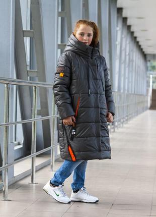 Зимнее пальто пуховик на девочку4 фото