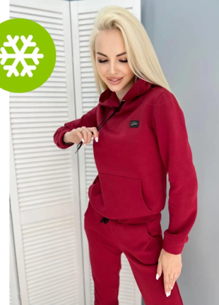 Теплий женский спортивний костюм флис, 6 цветов 7650хф