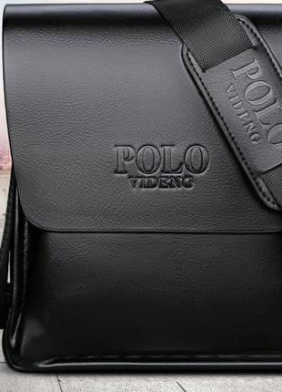 Качественная сумка-планшет мужская polo эко кожа, мужская качественная сумка через плечо кожаная барсетка5 фото