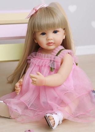 Силиконовая коллекционная кукла реборн reborn девочка аля ( виниловая кукла ) высота 55 см4 фото