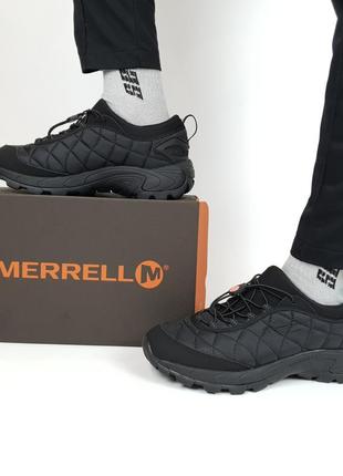 Кросівки термо спортивні чоловічі чорні merrell ice cup. зручне зимове взуття мегол-апс кап