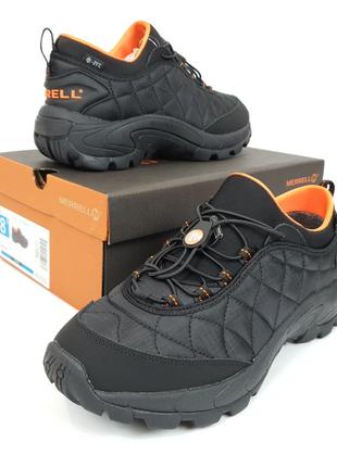 Зимние кроссовки термо мужские черные с оранжевым merrell ice cup. спортивная зимняя обувь мерелл4 фото