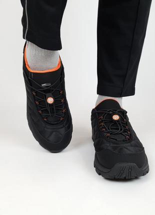 Зимние кроссовки термо мужские черные с оранжевым merrell ice cup. спортивная зимняя обувь мерелл6 фото