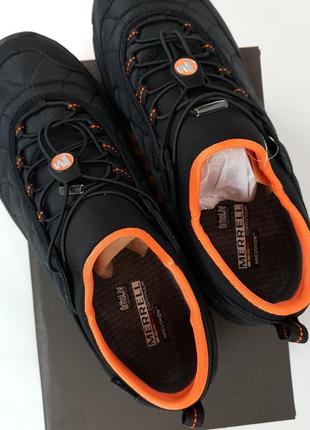 Зимние кроссовки термо мужские черные с оранжевым merrell ice cup. спортивная зимняя обувь мерелл8 фото