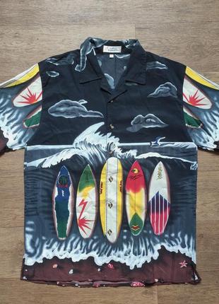 Гавайская рубашка nordic seaside пляжная мужская сорочка футболка тениска шведка гавайка