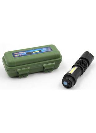 Тактичний ліхтарик ручний ліхтар акумуляторний у футлярі з зарядкою від usb police bl-525 black3 фото
