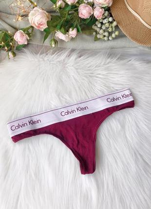 Бордовые стринги calvin klein1 фото