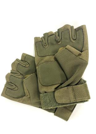 Рукавички тактичні військові з відкритими пальцями, безпальні рукавички топ