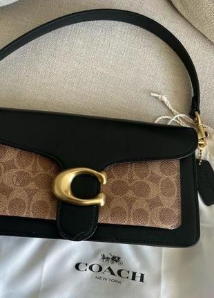Сумка чорно-коричнева coach black/brown