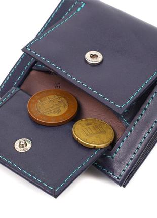 Компактный женский кошелек из натуральной кожи st leather 19425 синий7 фото