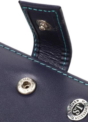 Компактный женский кошелек из натуральной кожи st leather 19425 синий3 фото