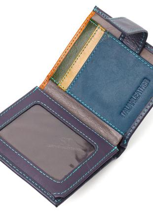 Компактный женский кошелек из натуральной кожи st leather 19425 синий4 фото