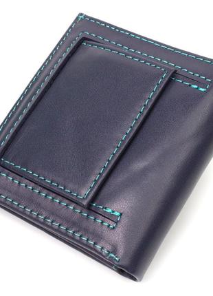 Компактный женский кошелек из натуральной кожи st leather 19425 синий2 фото