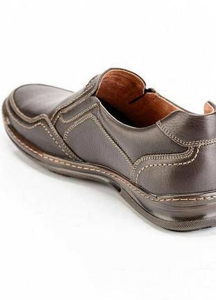 Мужские кожаные туфли comfort walk brown. код: 006 к