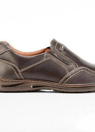 Мужские кожаные туфли comfort walk brown. код: 006 к