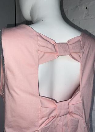 Милое розовое платье широкого кроя с бантиками на спине melitea (h&amp;m, liang, simone rocha, cos, oska, lolita, harajuku, coquette, japanese )3 фото
