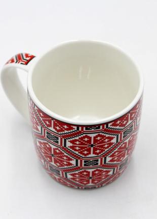 Кружка вышиванка, кружка универсальная 360 мл, чашка для кофе/чая с украинским орнаментом топ6 фото