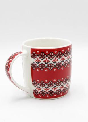Кружка вышиванка, кружка универсальная 360 мл, чашка для кофе/чая с украинским орнаментом топ3 фото