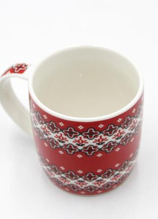 Кружка вышиванка, кружка универсальная 360 мл, чашка для кофе/чая с украинским орнаментом топ9 фото