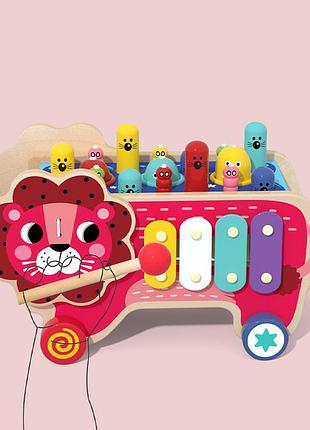 Деревянная игрушка (стучалка, ксилофон, магнитная рыбалка, шестеренки) топ