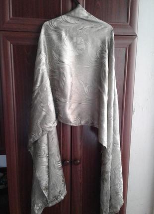 Серебристые жаккардовые шторы атласные 236*70