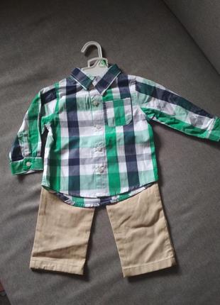 Комплект хлопчику — сорочка та штани peanutulters, шай, розмір 18 м, на 1-2 роки