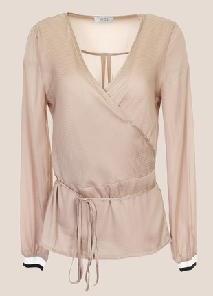 Блуза на запах серо-бежевая love & divine
